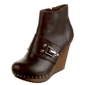 See By Chloe Leather Studded Wedge Boots